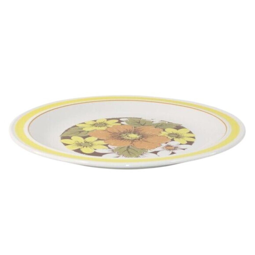 Vintage Nikko Ironstone 11" Yellow Floral Plate MCM Mid Century Modern - Picture 3 of 7